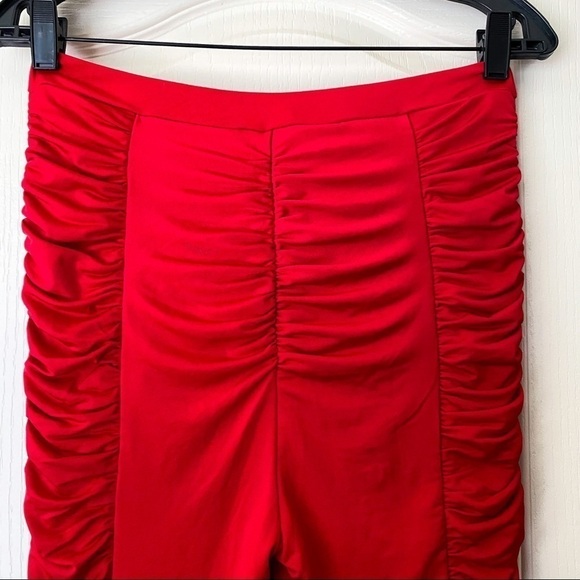 I.AM.GIA Pant Estella Ruched Front Zipper Stretchy Red Medium EUC - Picture 7 of 8